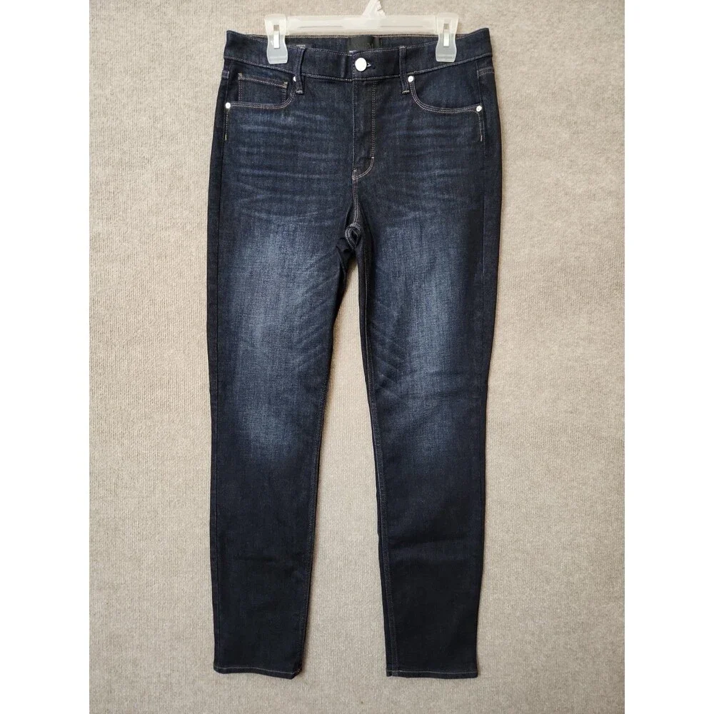 White House Black Market High Rise Slim Sculpt Jeans Women 10 Long Blue DarkWash